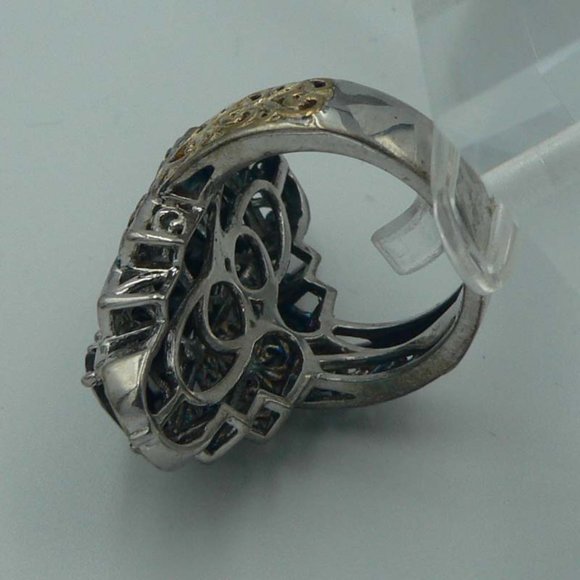 Sz 5 GenuineThai Black Spinel 5 Stone Ring NWOT - Picture 4 of 4